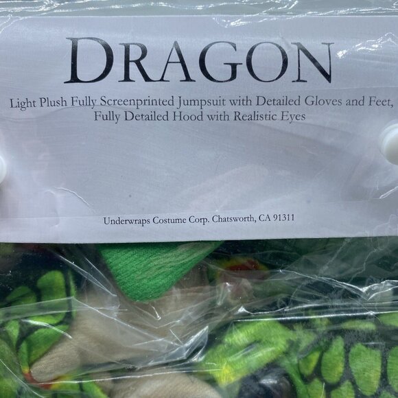 Underwraps Dragon Infant Halloween Costume Size 6-12 Months Plush Jumpsuit Hood - Picture 8 of 10